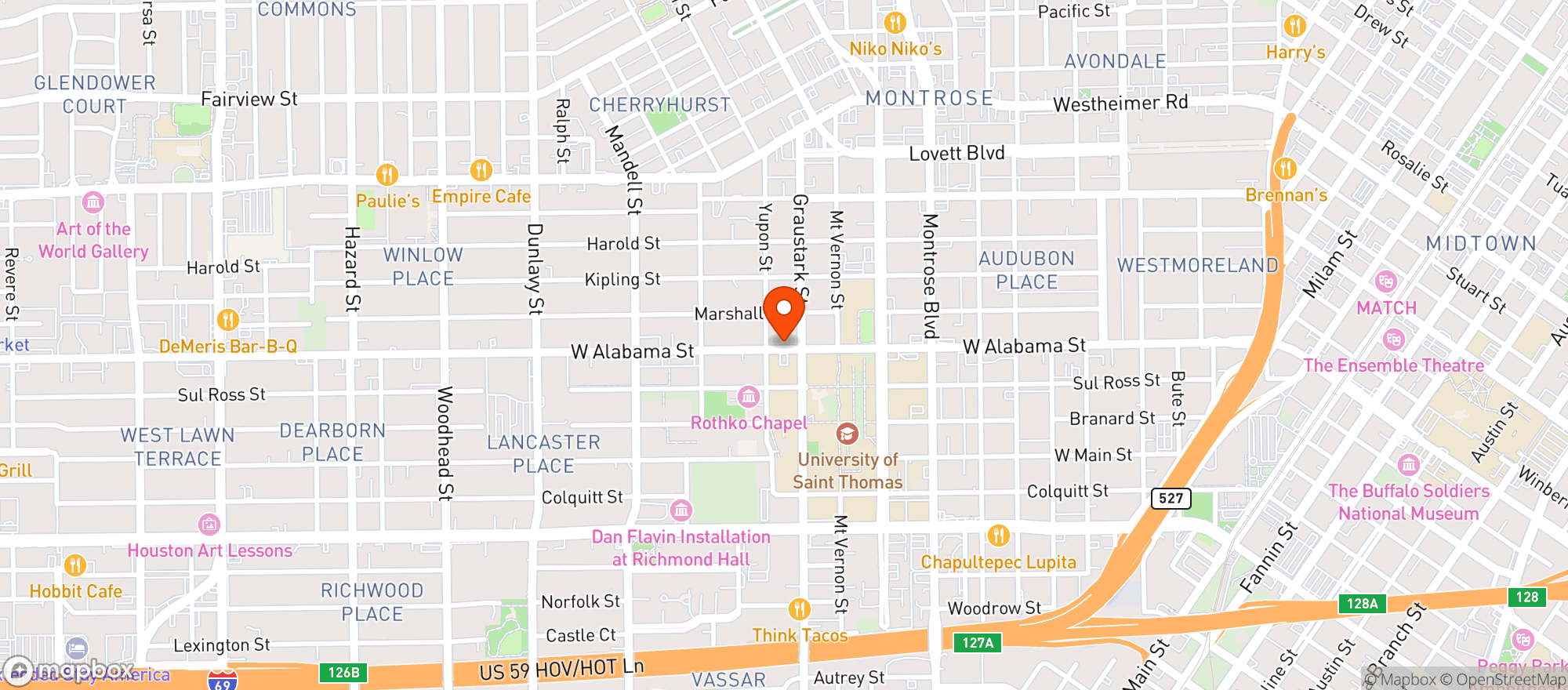 Map showing Southern Yankee Crafthouse