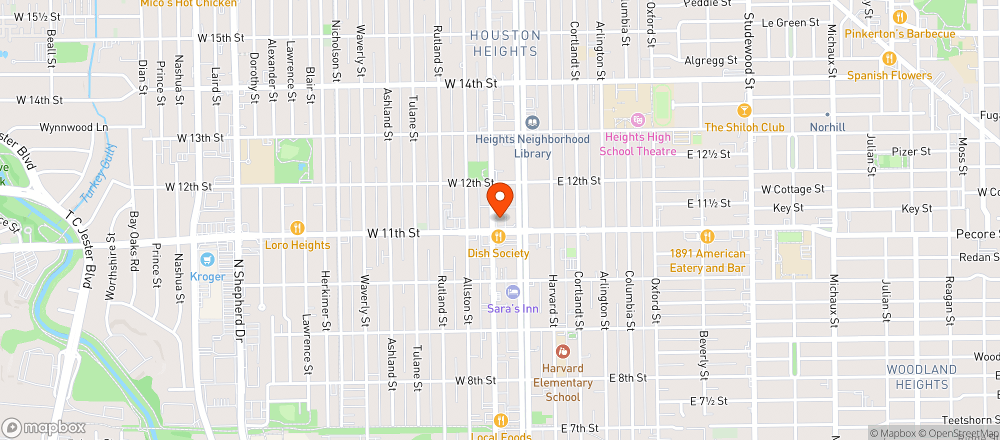 Map showing Tacos A Go Go