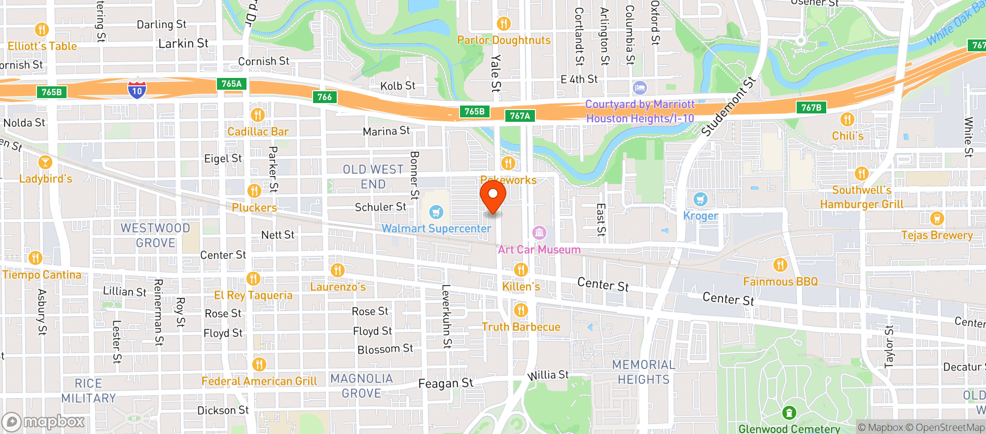 Map showing Luna Pizzeria