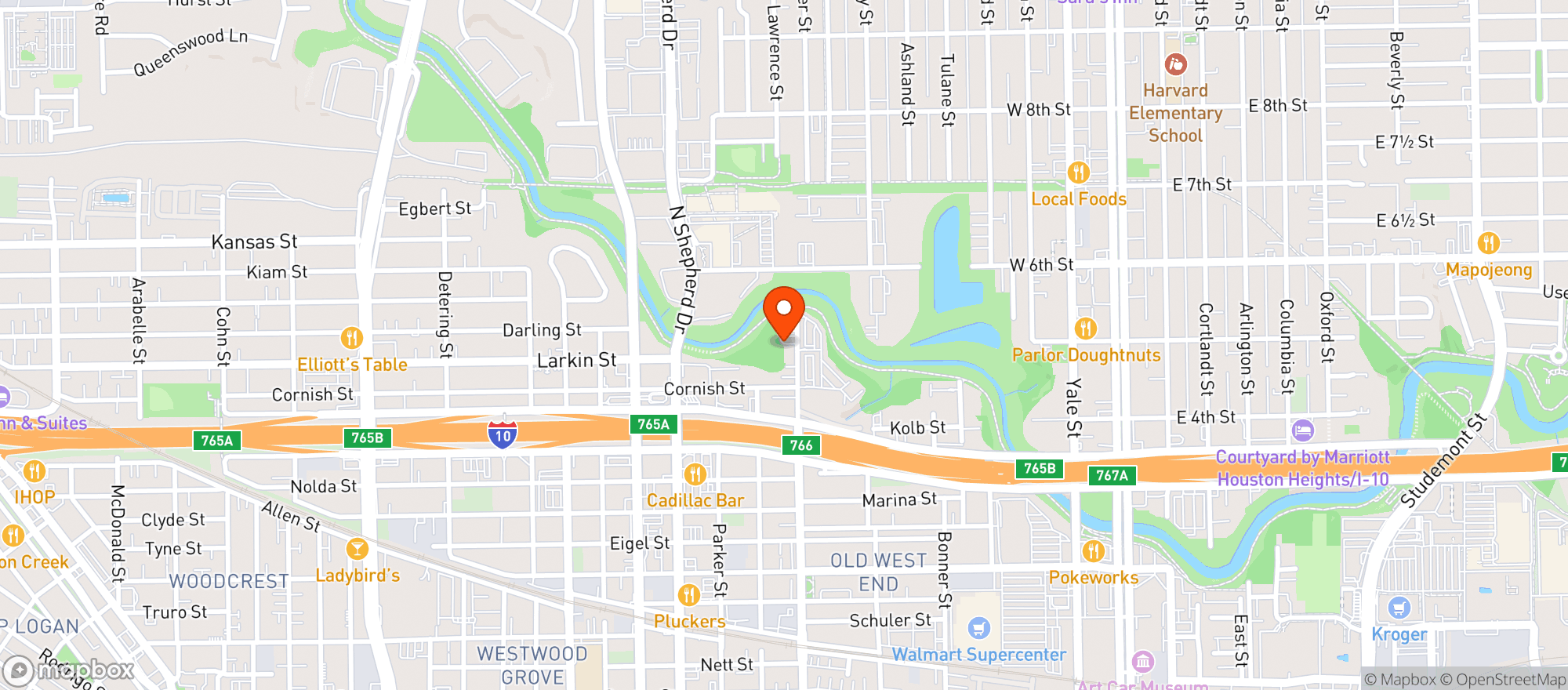 Map showing Patterson Park Patio Bar