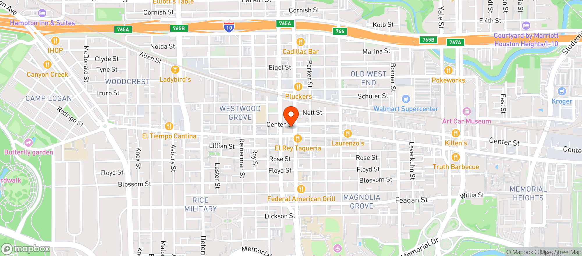 Map showing The Weed Spot - Houston
