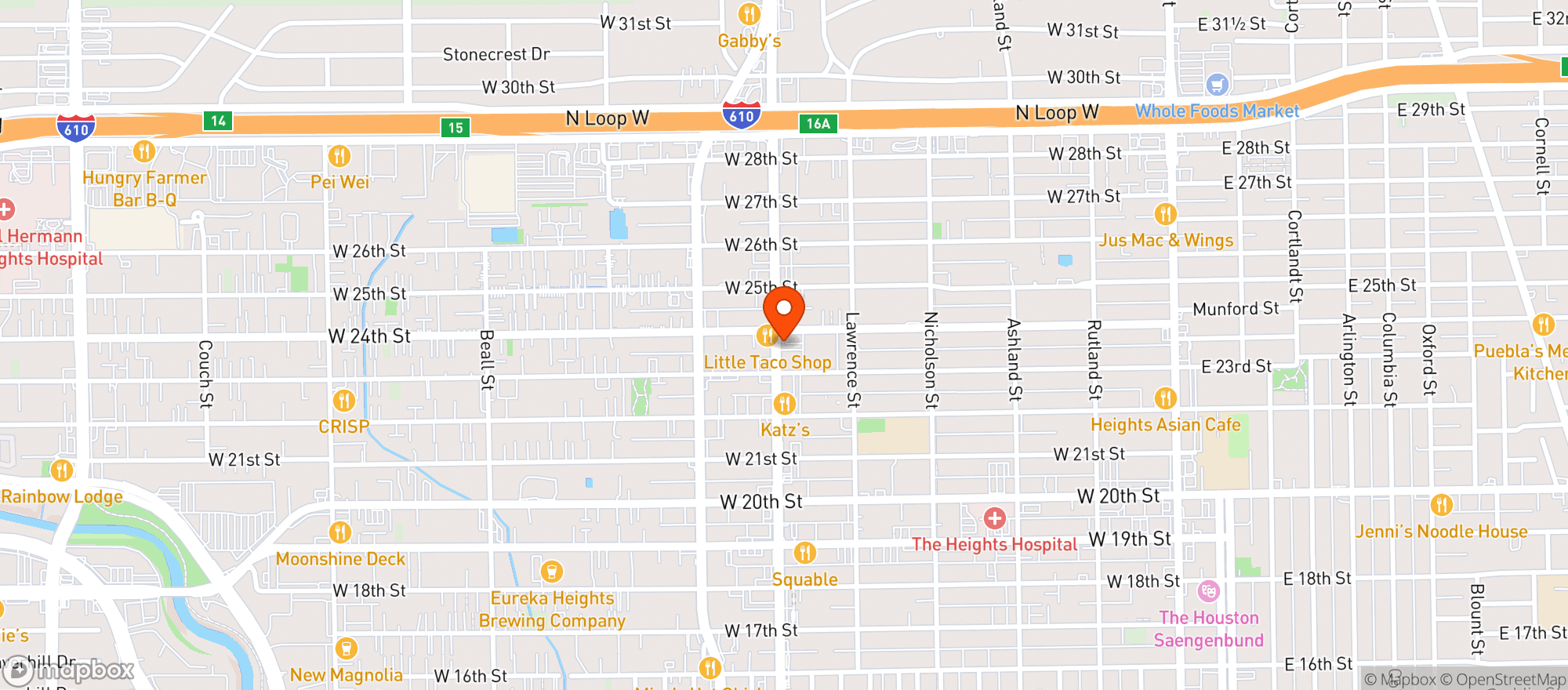 Map showing H E B Food Store