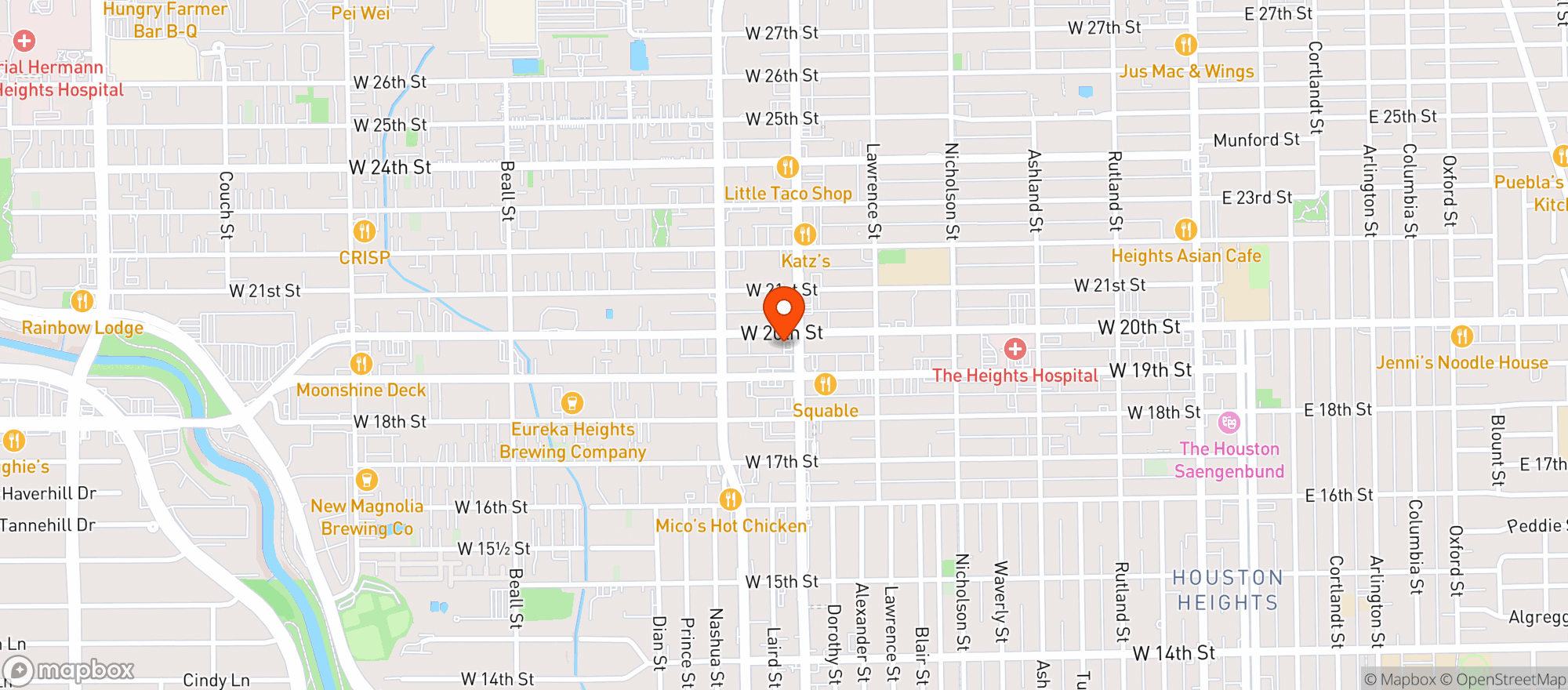 Map showing Crust Pizza Co