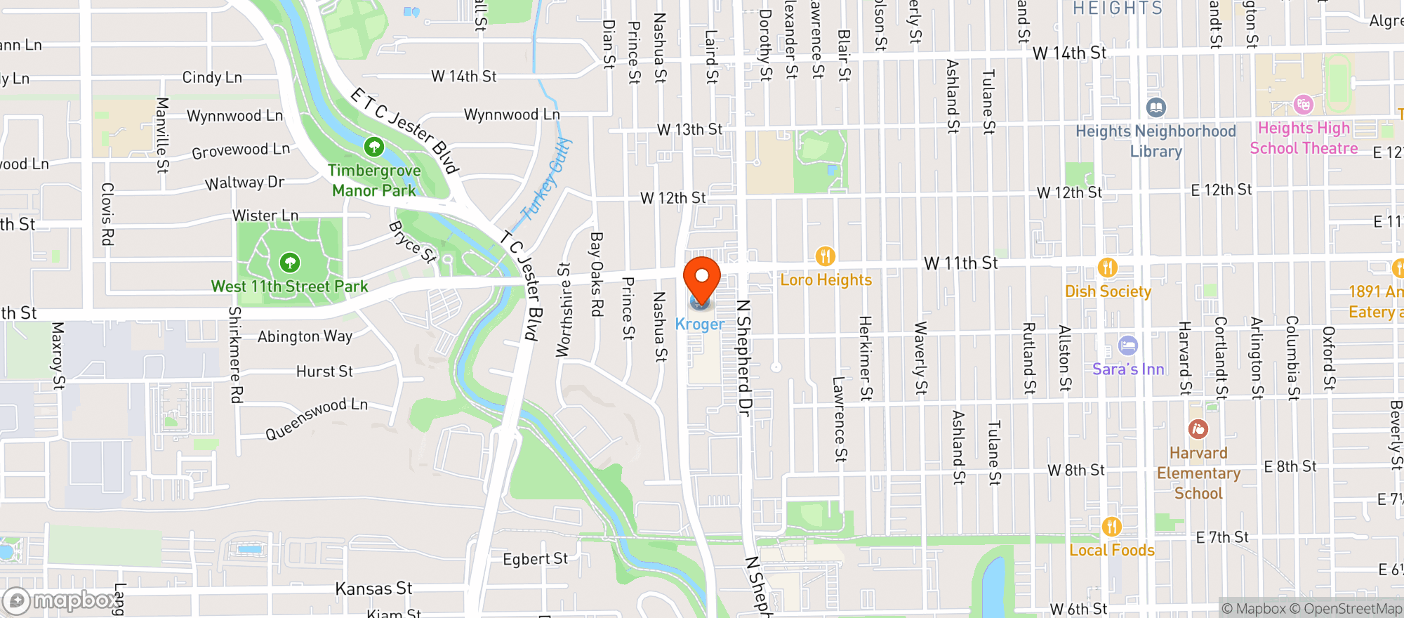 Map showing Kroger