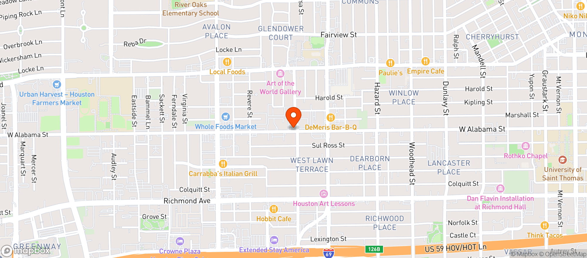 Map showing Bollo Woodfired Pizza