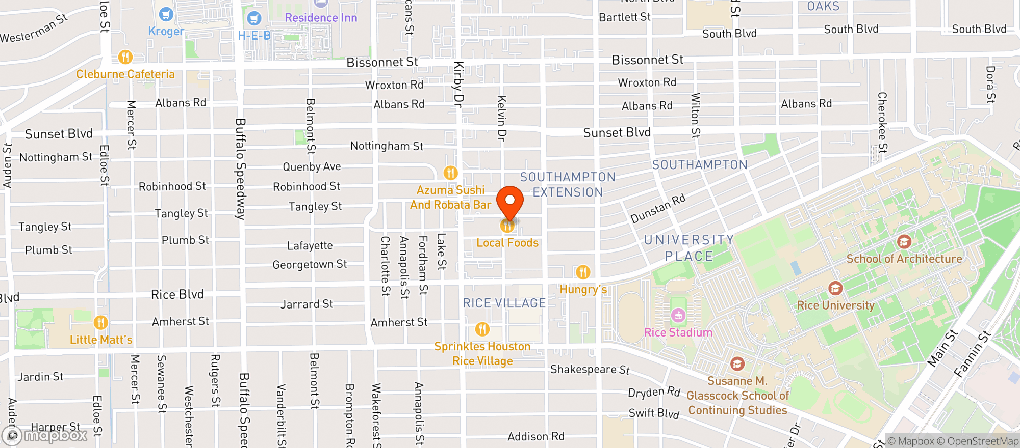 Map showing Local Foods