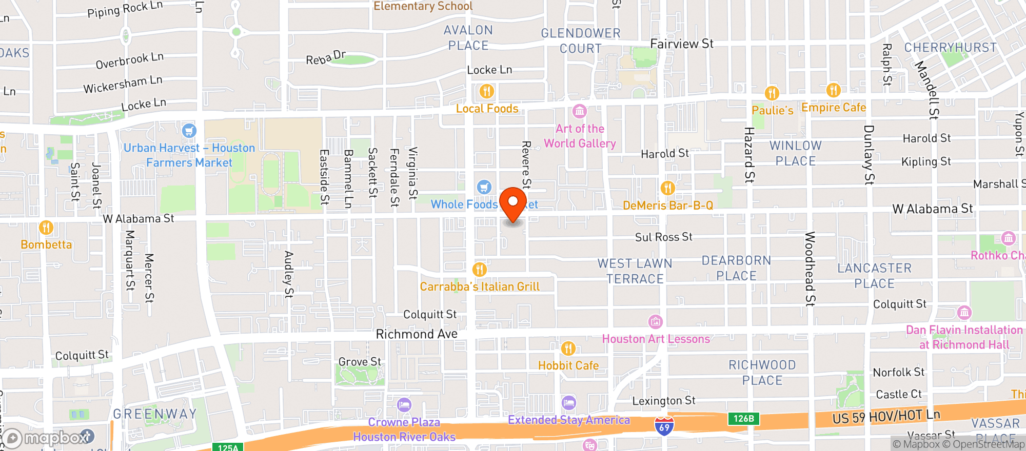 Map showing Flemings Prime Steakhouse