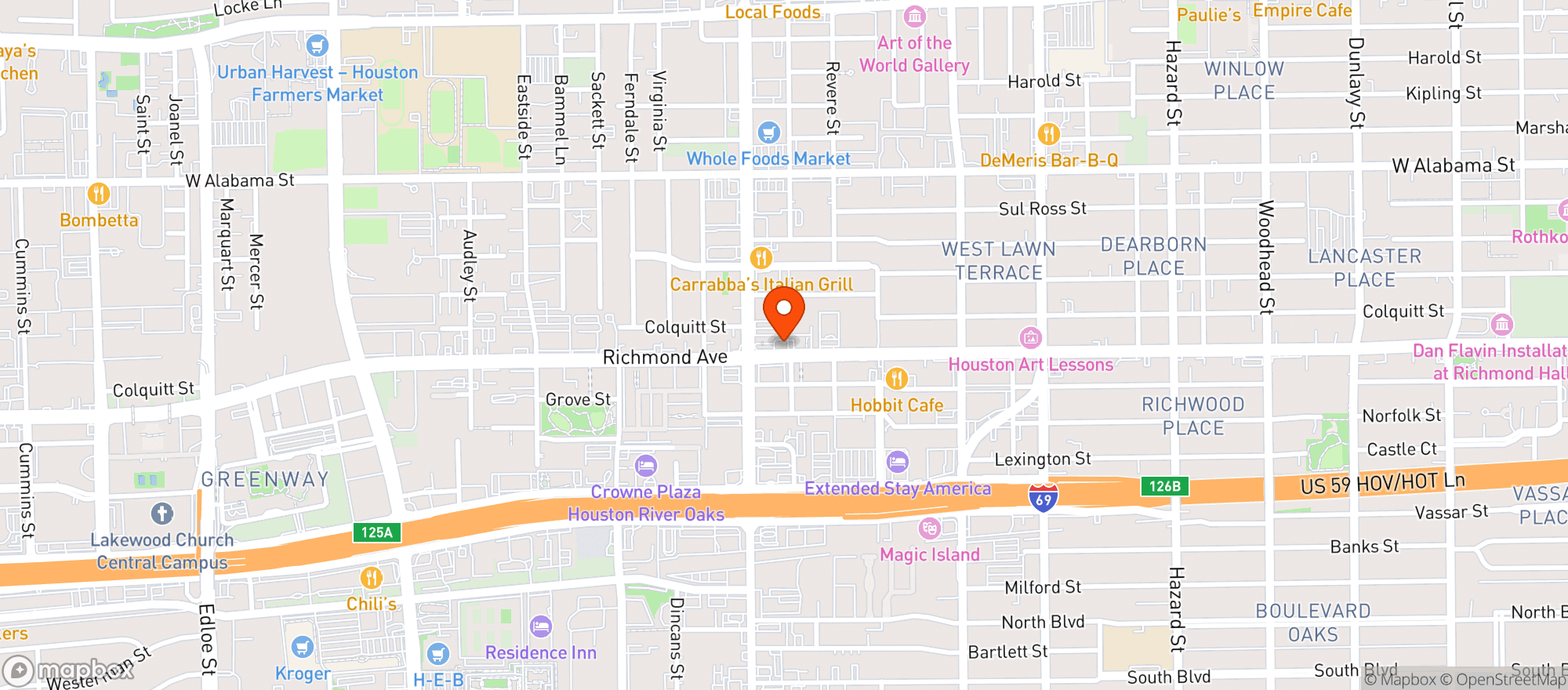 Map showing Pappasitos Cantina