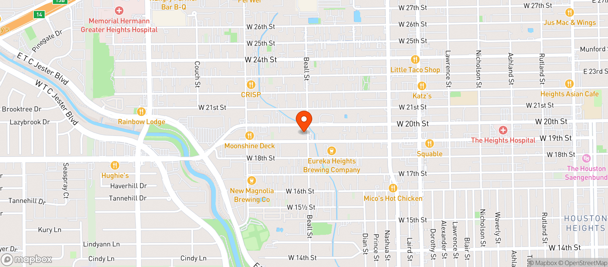 Map showing Bungalow Heights