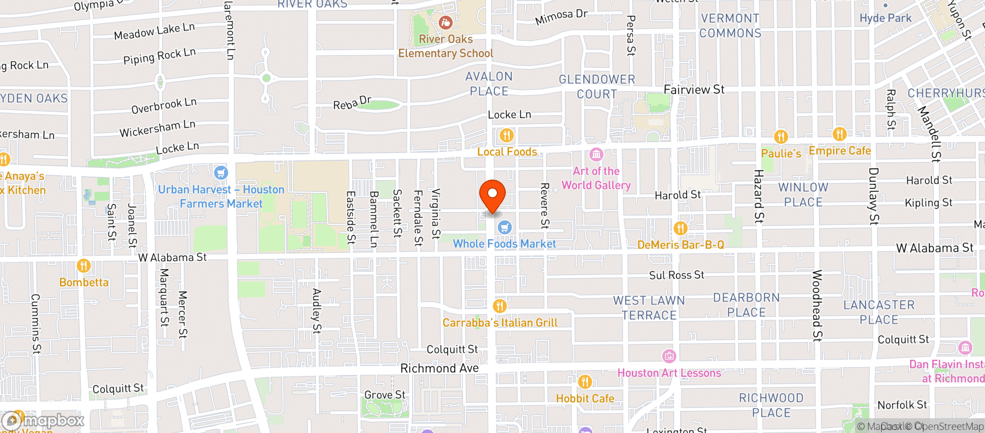 Map showing Whole Foods Market