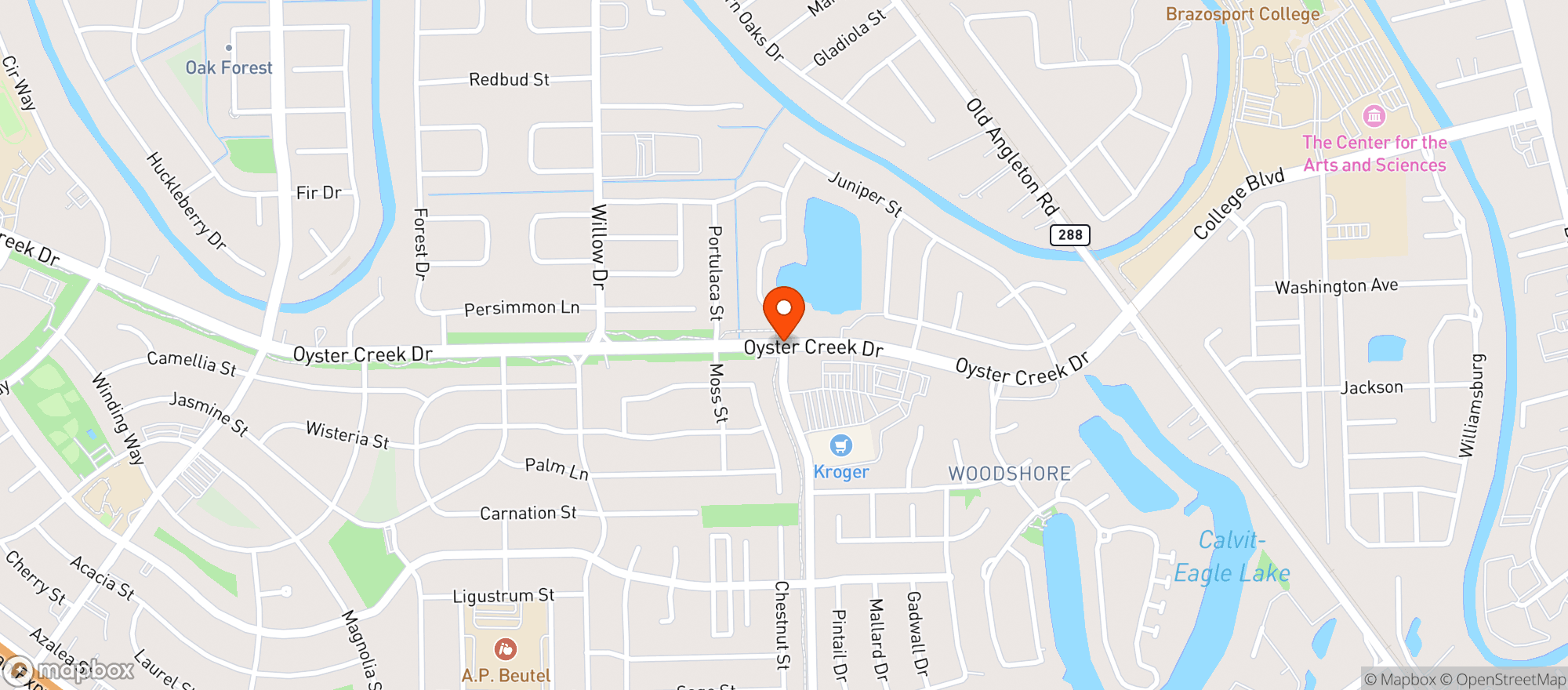 Map showing Kroger - Oyster Creek