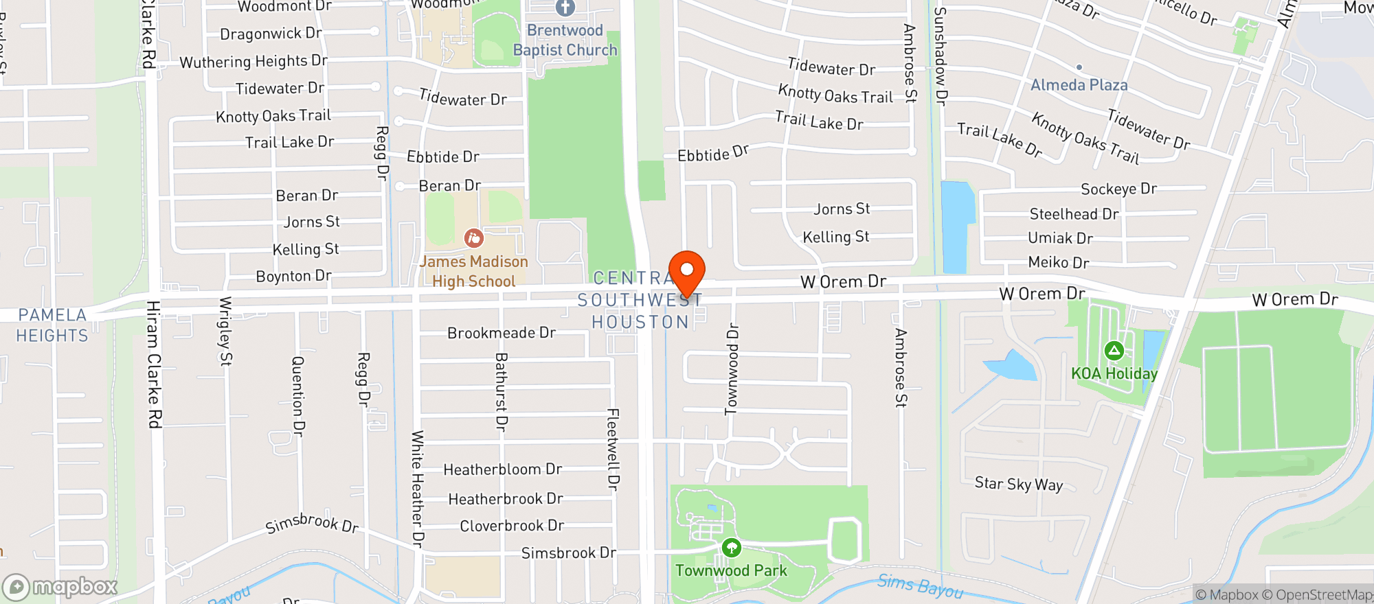 Map showing Space City Liquors