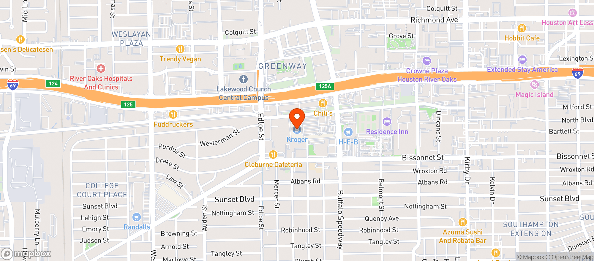 Map showing Houston (034) - 00314 - Buffalo Speedway