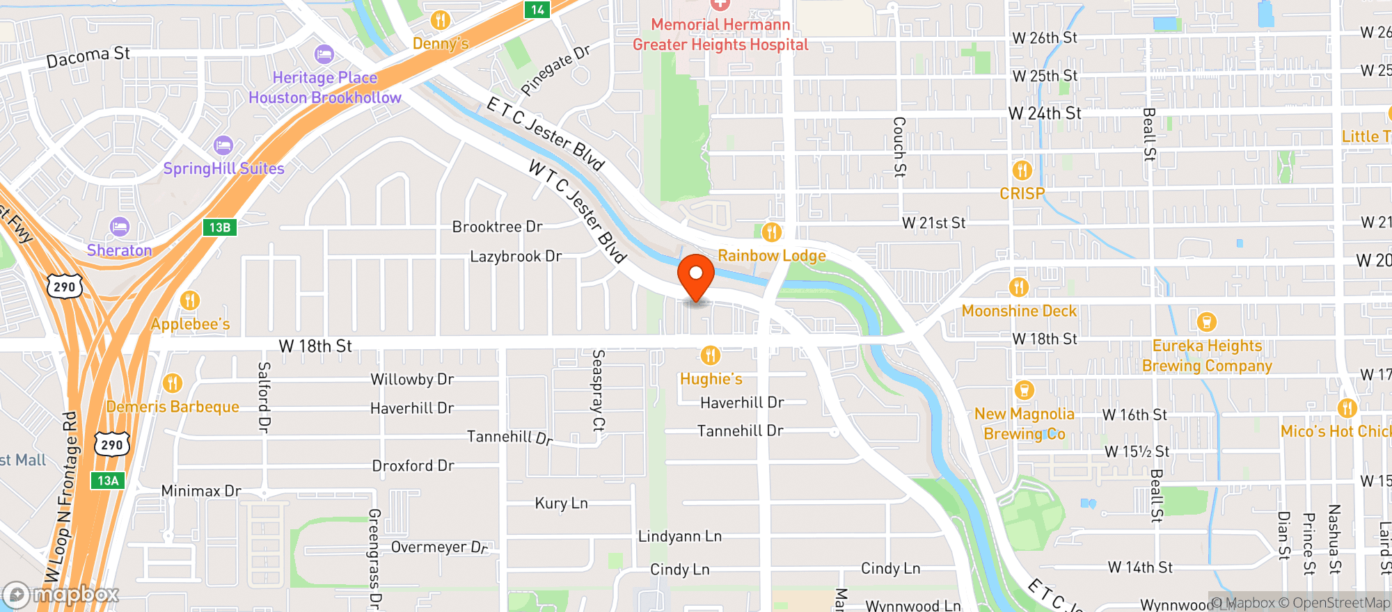 Map showing T Bones Sports Pub