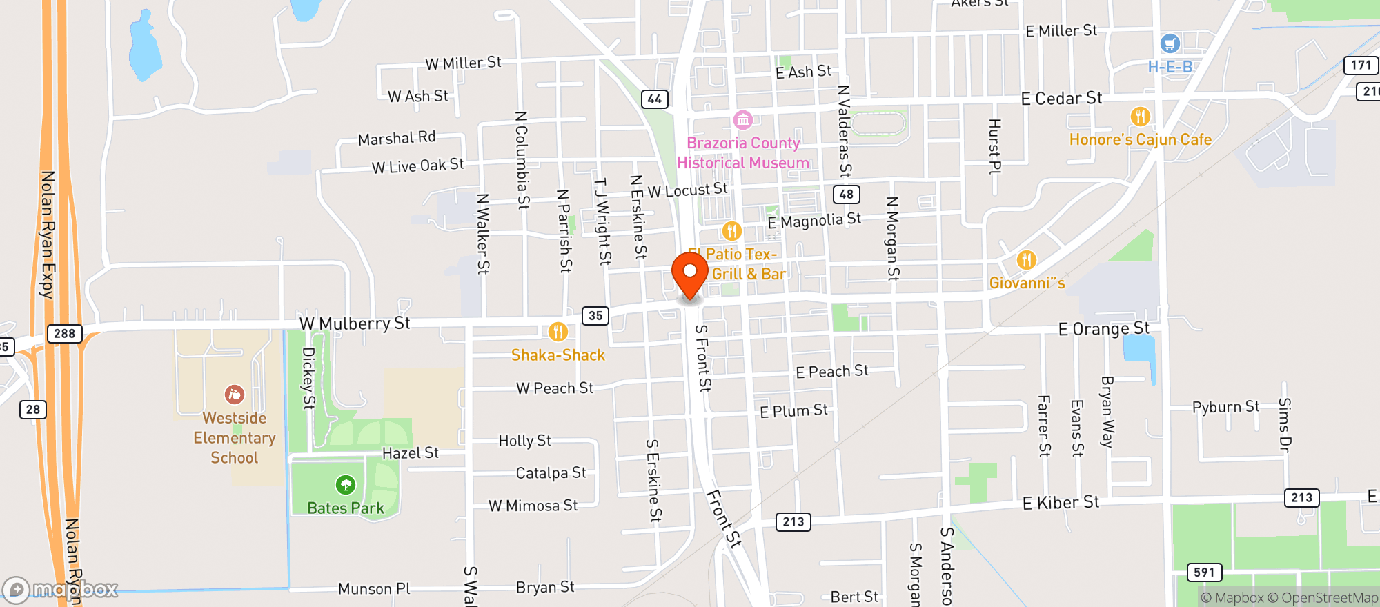 Map showing SPEC's - Angleton