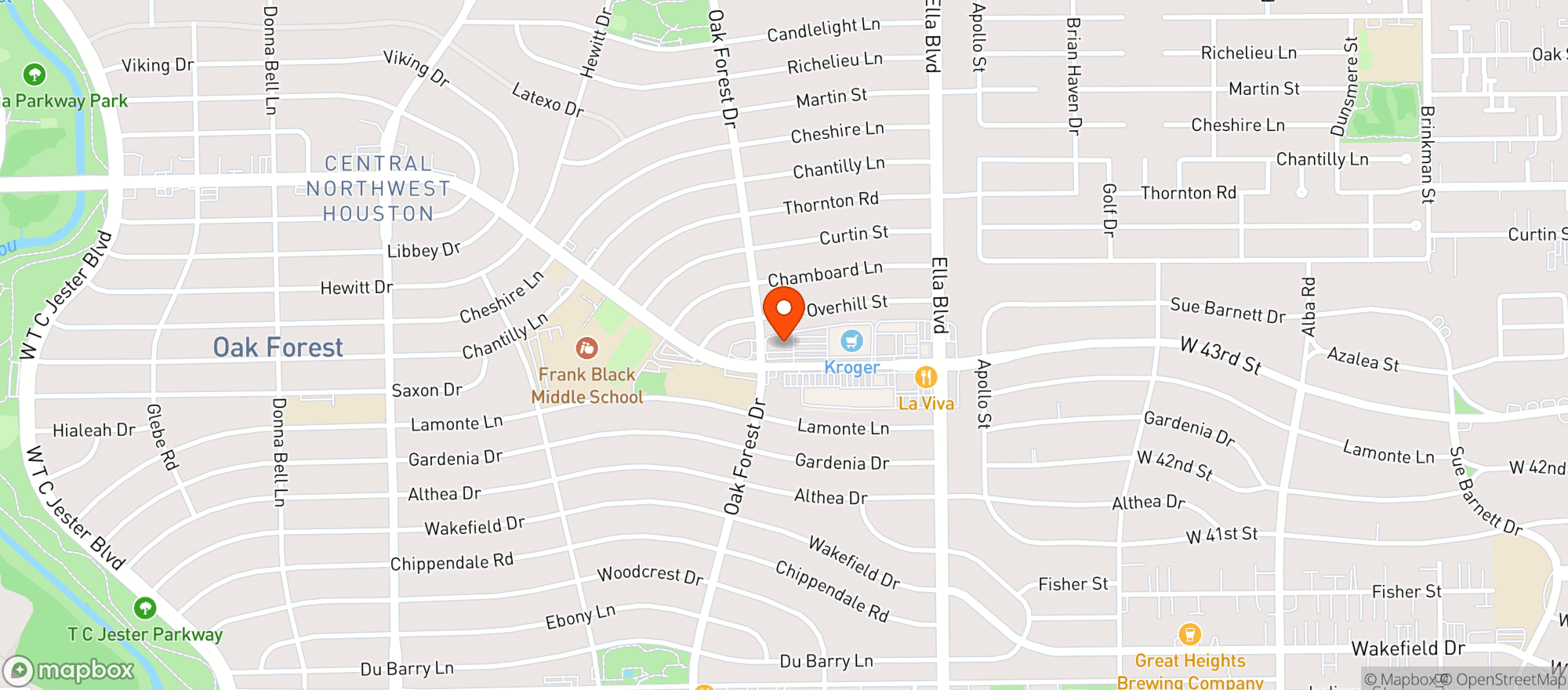Map showing Gnc - 6937 - Oak Forest Center