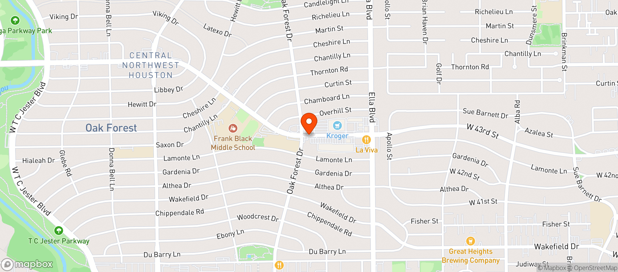 Map showing Kroger Store