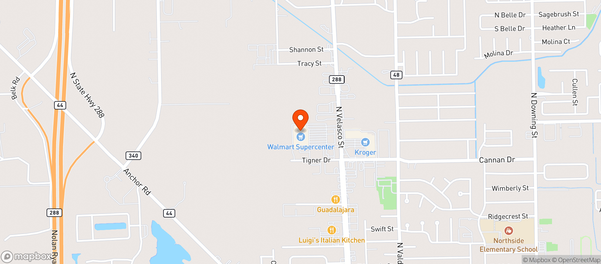 Map showing Walmart Supercenter