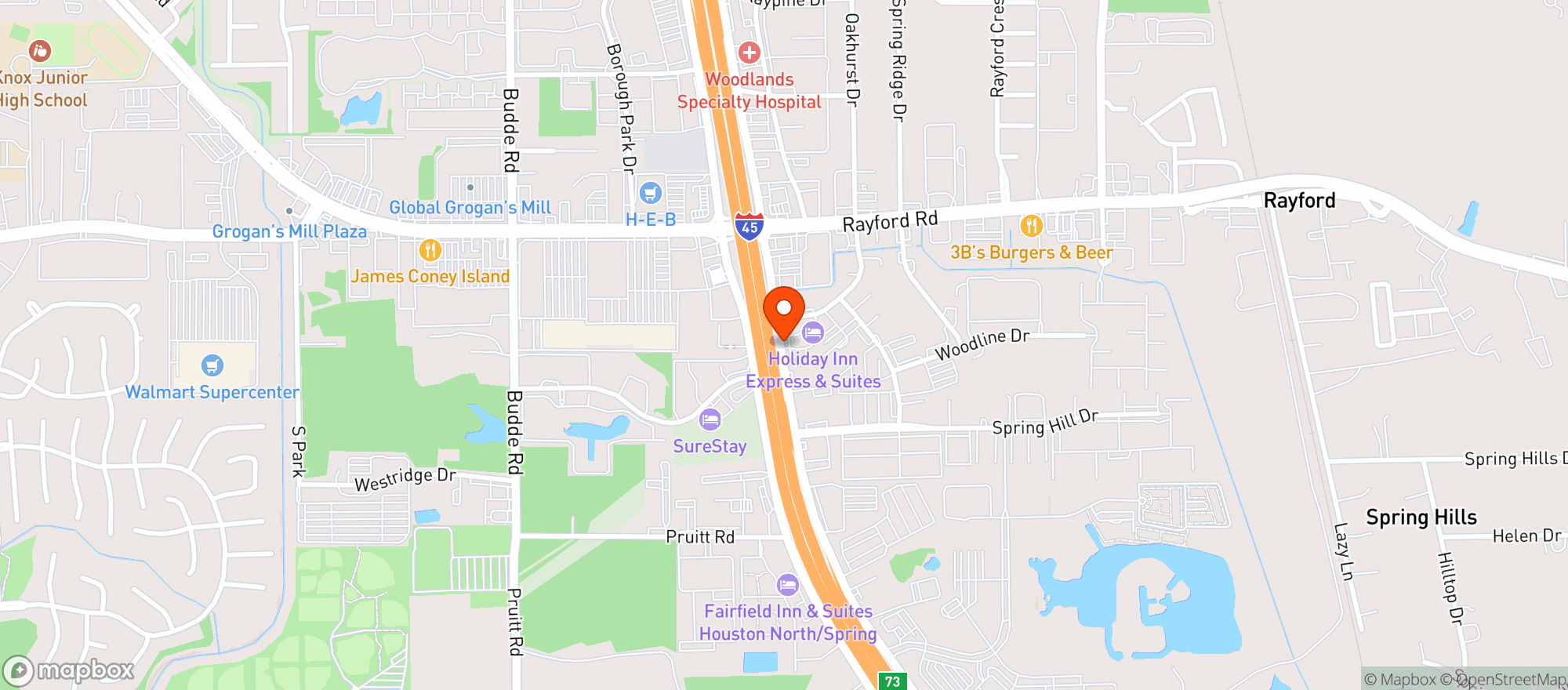 Map showing SPEC'S - RAYFORD SAWDUST