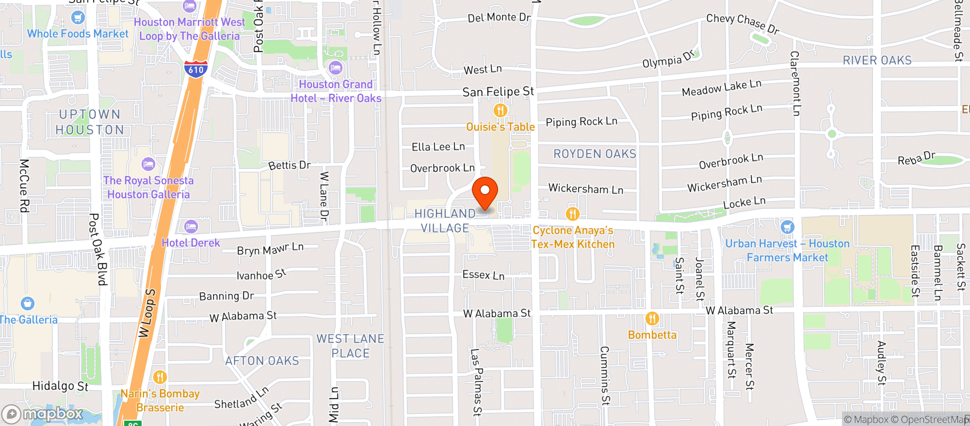 Map showing Ra Sushi