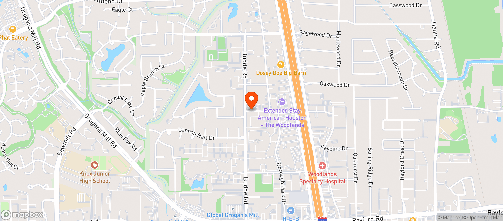 Map showing Easy Lane Food Mart