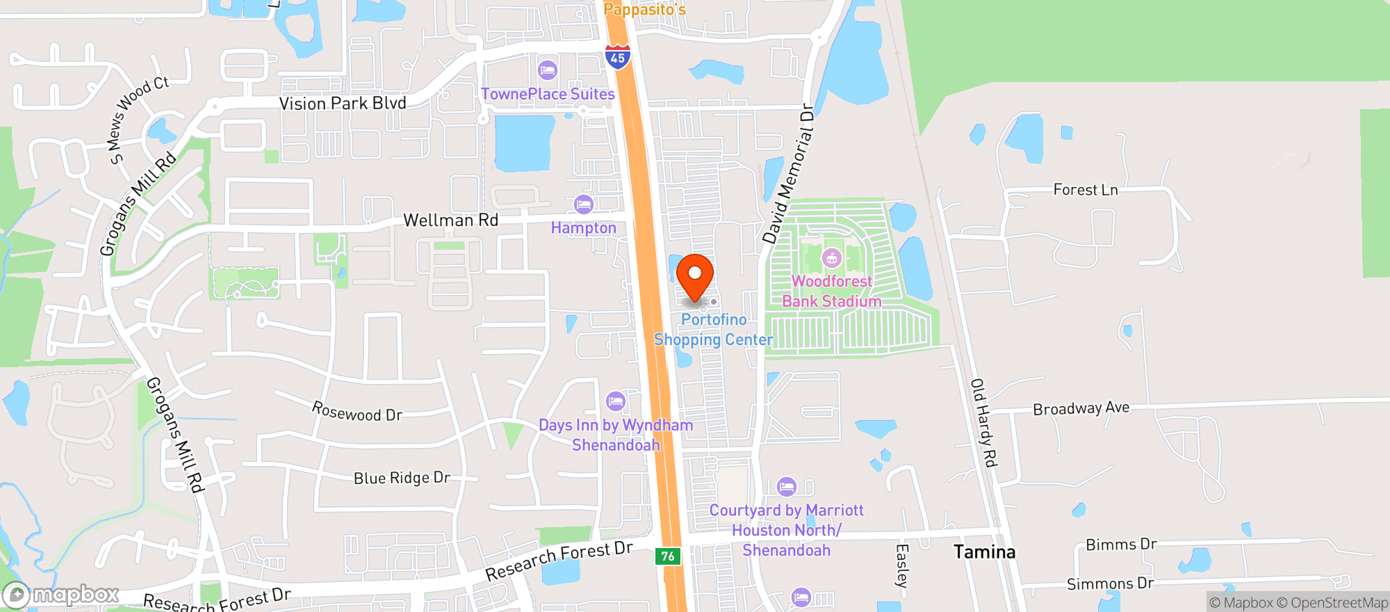 Map showing Vitamin Shoppe - Conroe