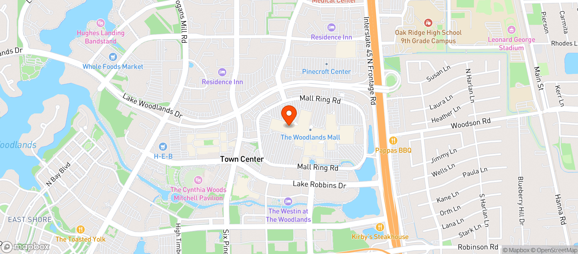 Map showing Gnc - 1847 - The Woodlands Mall