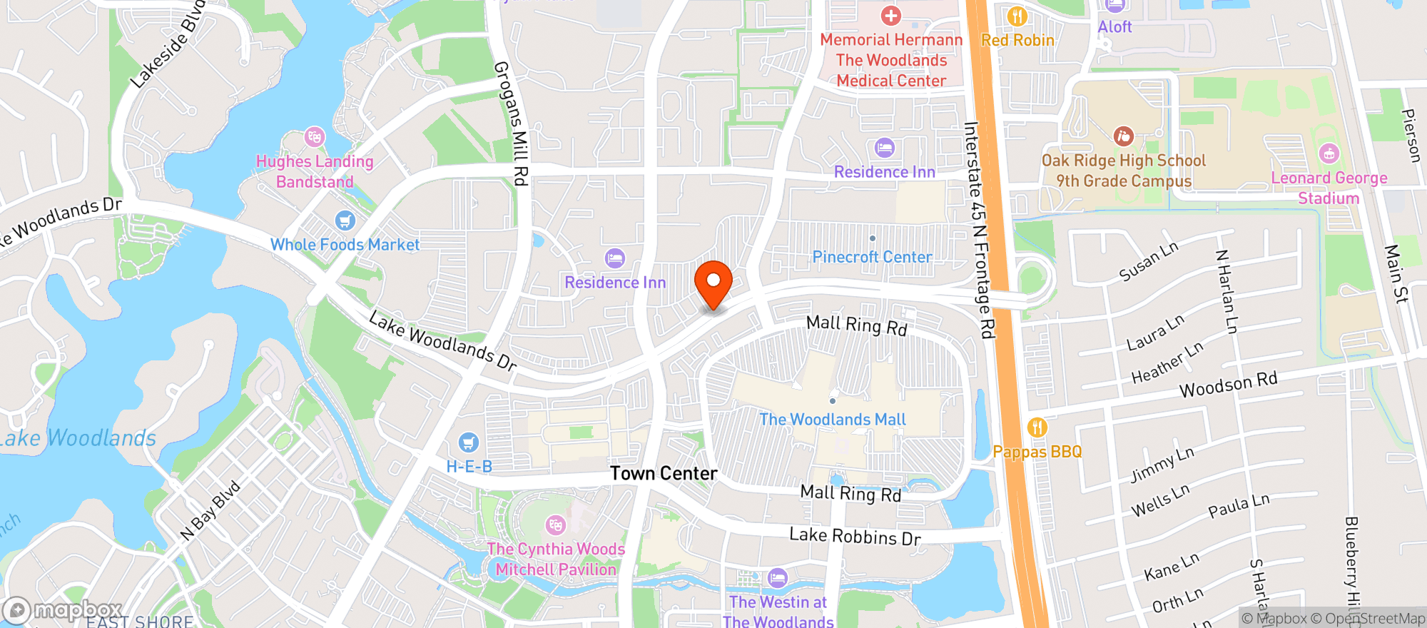 Map showing World Market The Woodlands