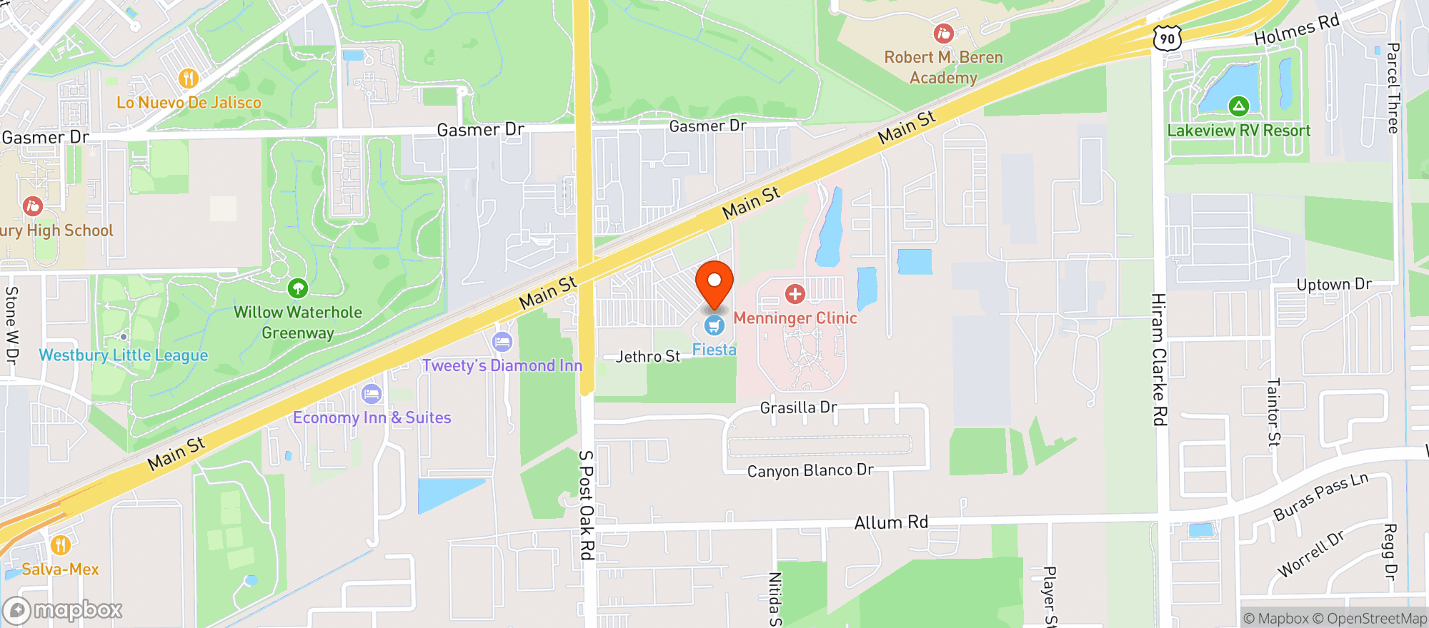 Map showing Fiesta Mart