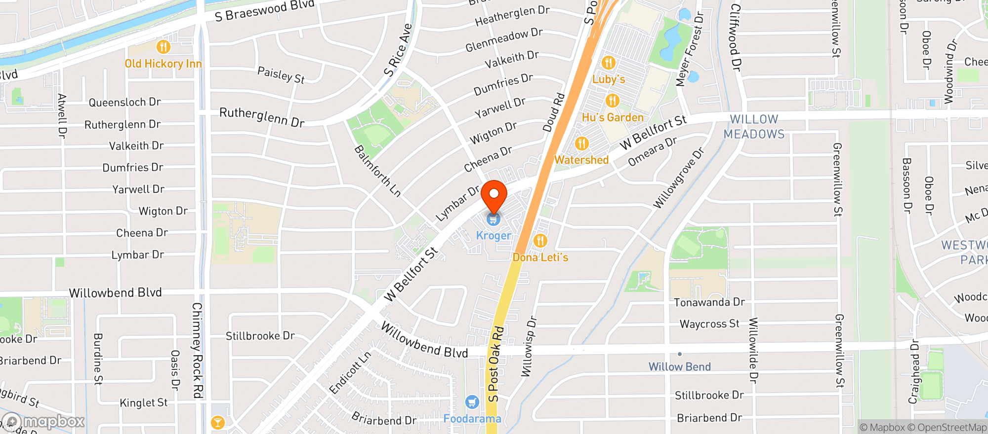 Map showing Kroger