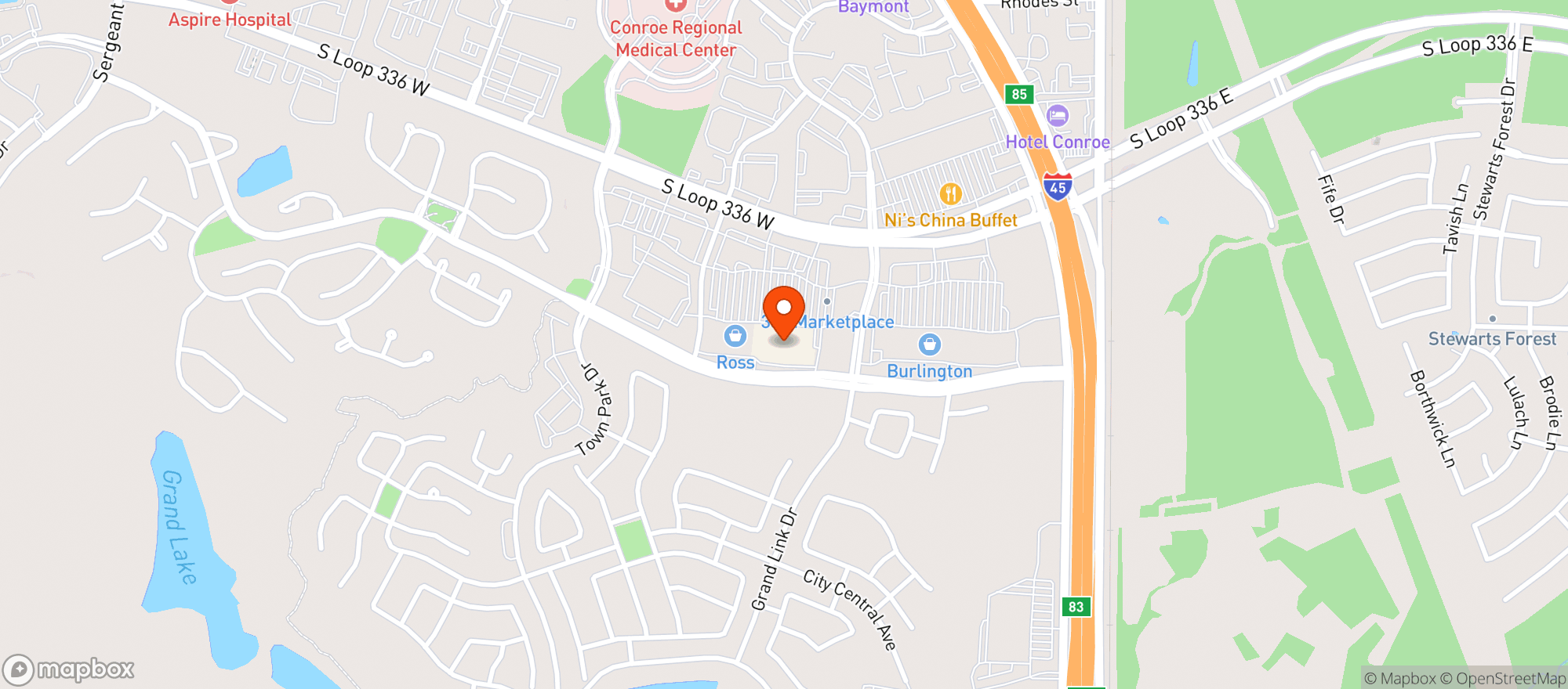 Map showing Houston (034) - 00136 - S Loop Conroe