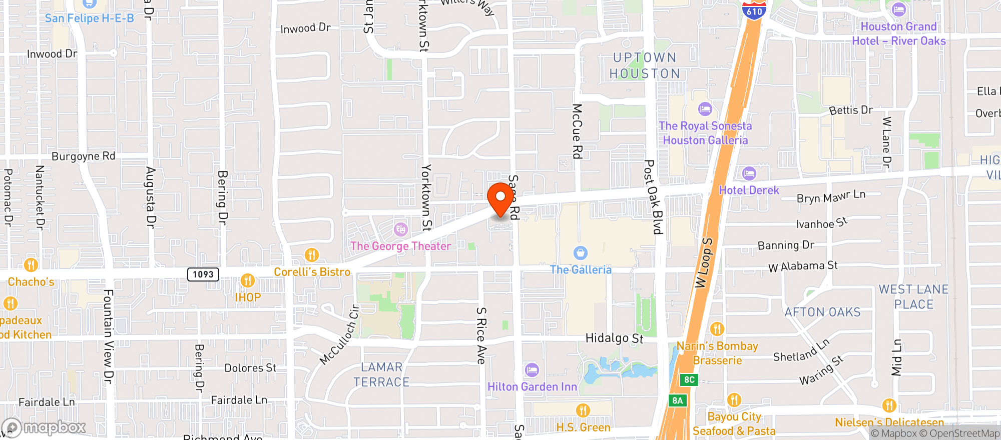 Map showing P F Changs China Bistro #9962