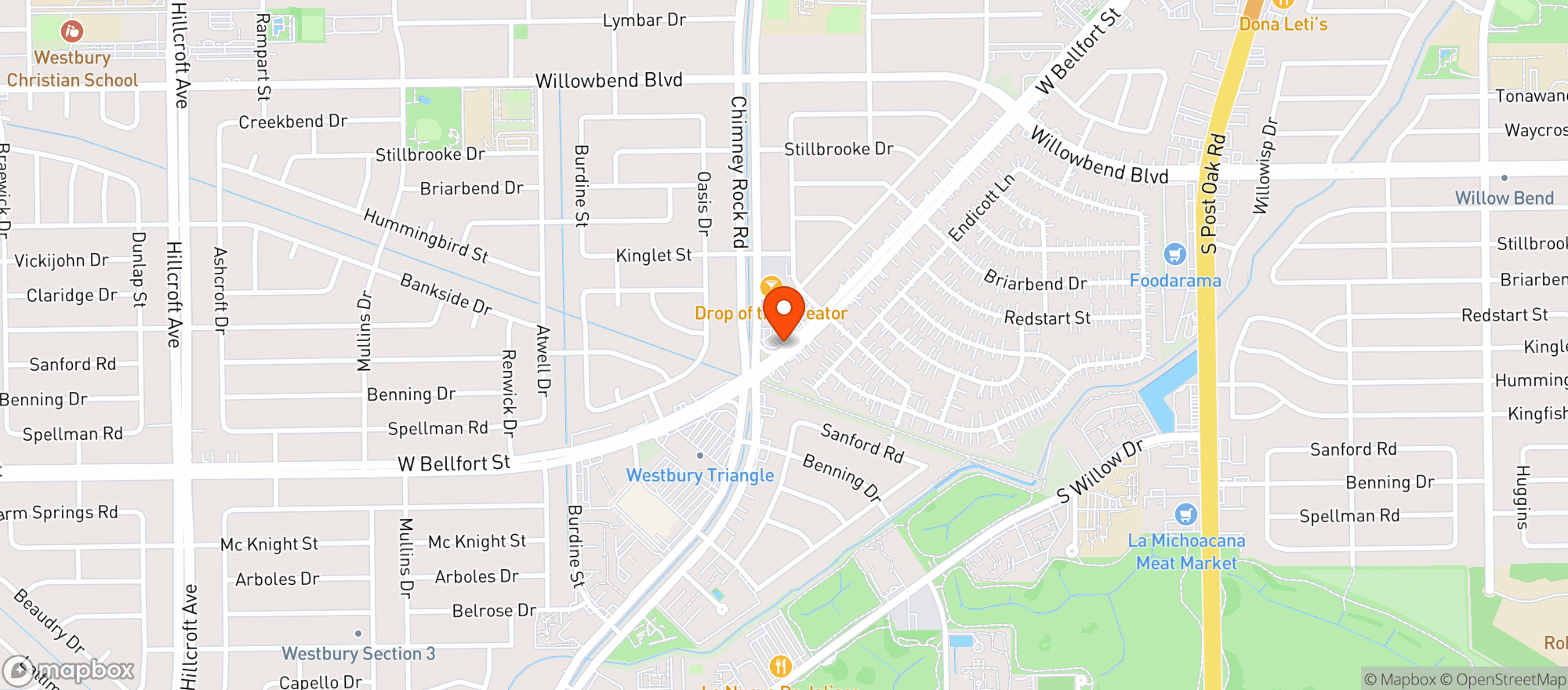 Map showing Buzzy Bee