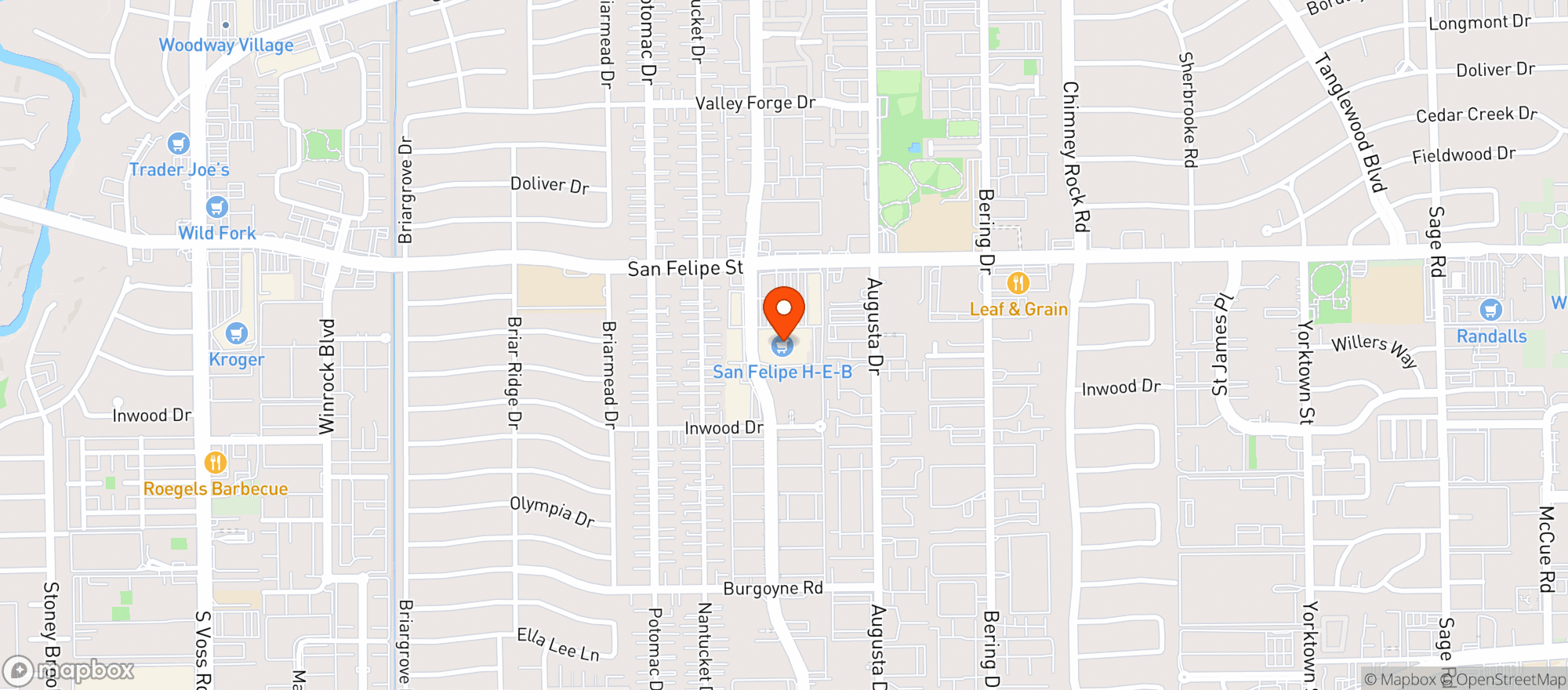 Map showing H-e-b