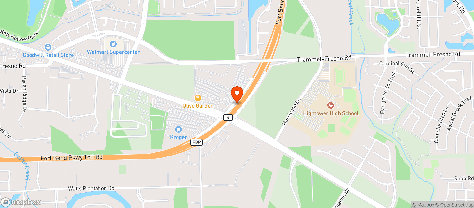 Map showing Buffalo Wild Wings Gril #4164