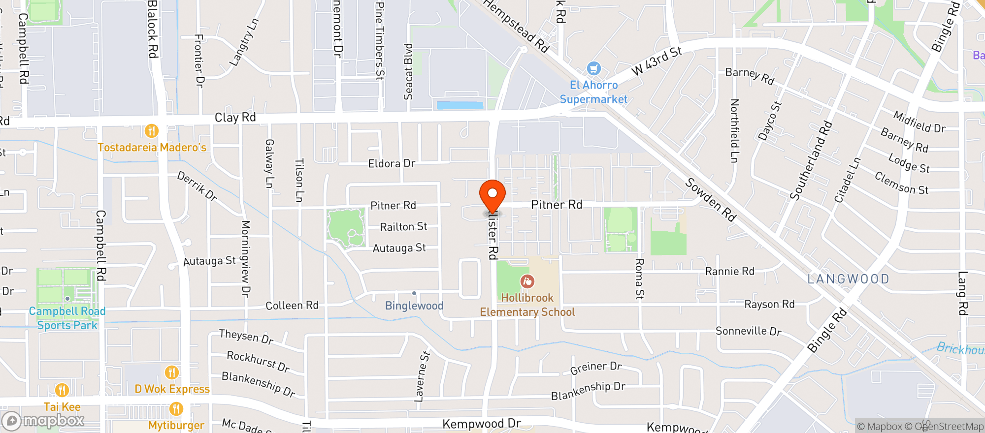 Map showing HOLLISTER FOOD MART
