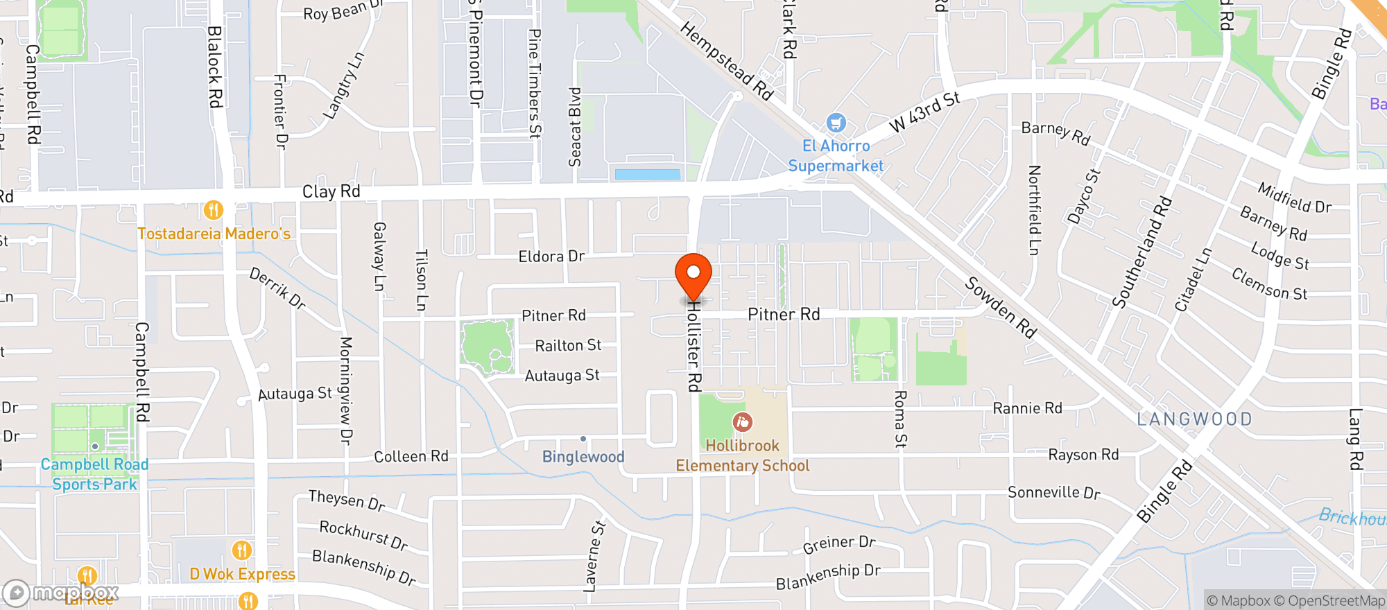 Map showing T & T Food Mart