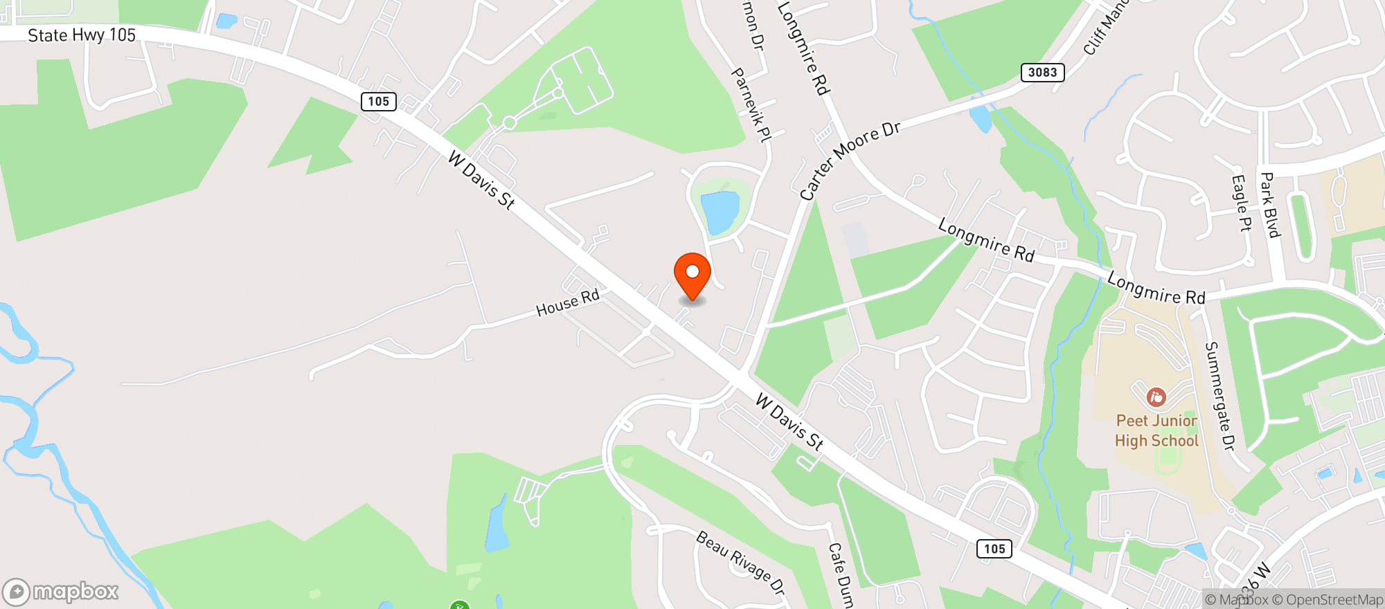 Map showing Rock 'N Roll It - 105 West Davis