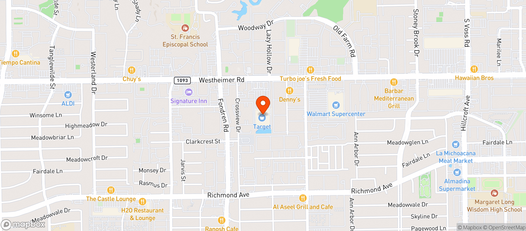 Map showing Target