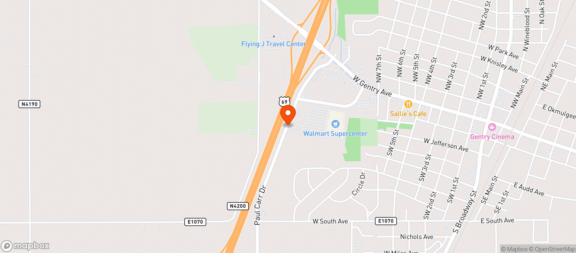 Map showing WALMART SUPERCENTER #340