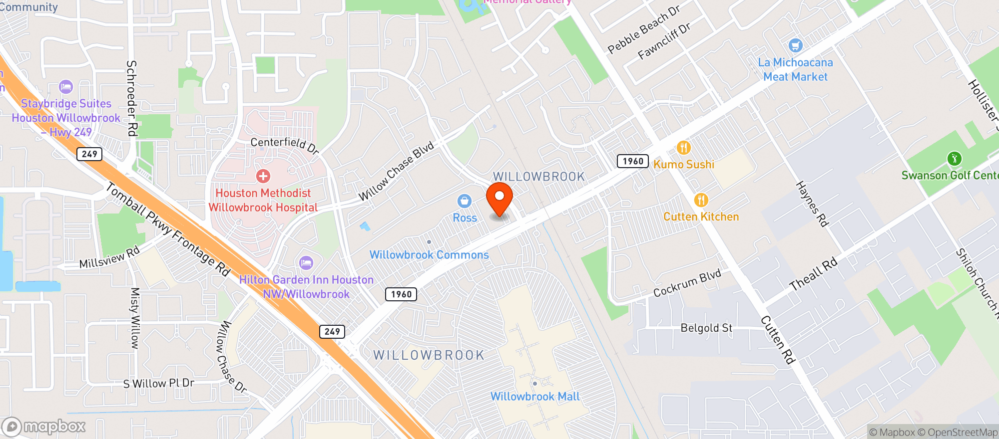 Map showing Vitamin Shoppe - Houston Willowbrook