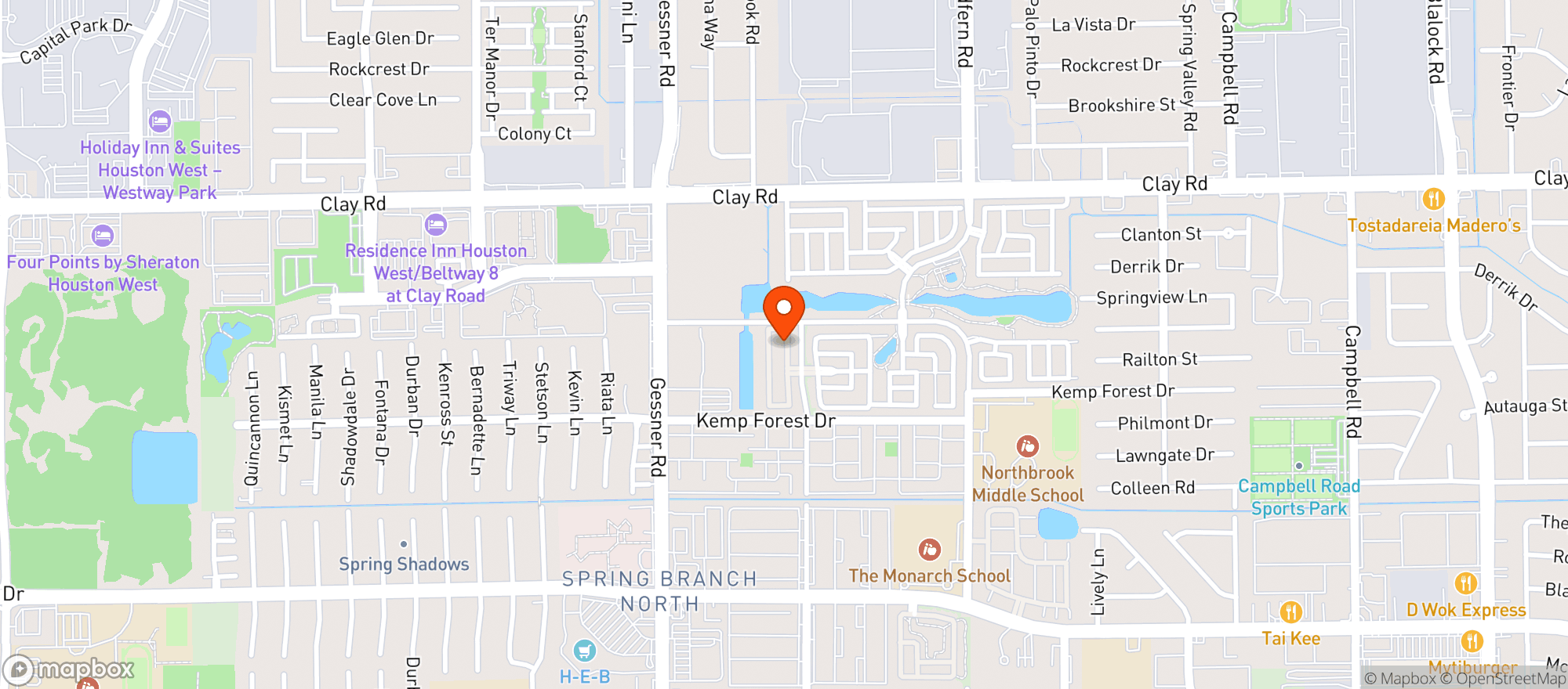 Map showing Meritage Homes At Spring Brook Village