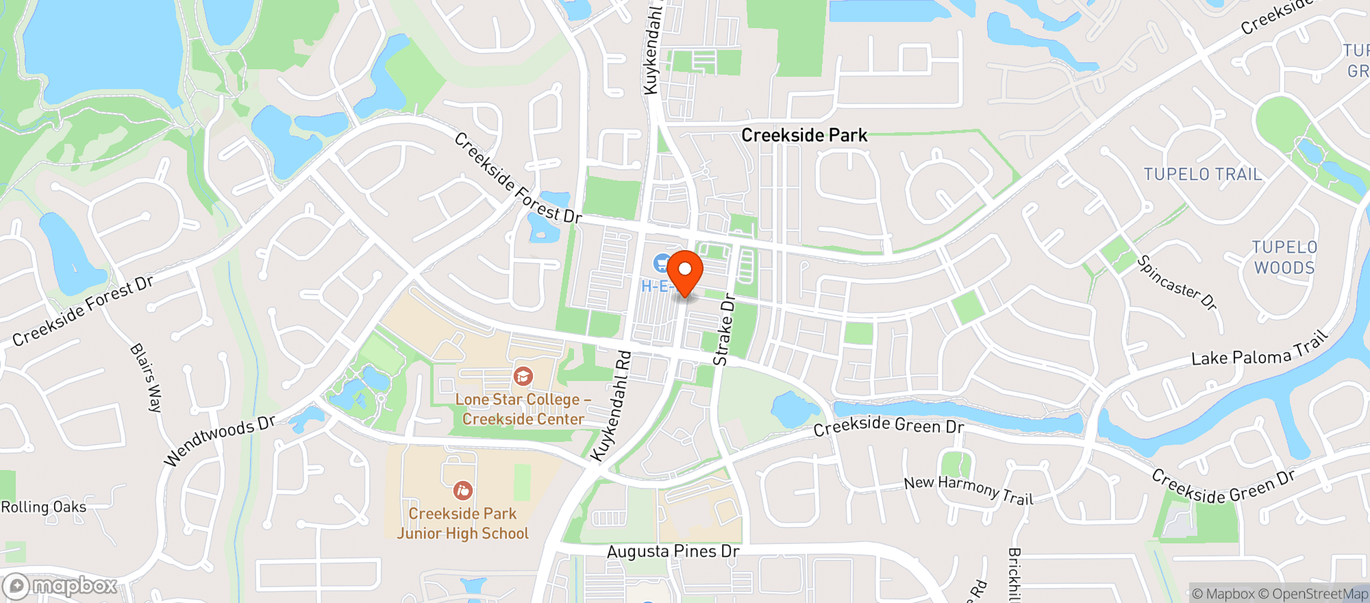 Map showing Crust Pizza Co