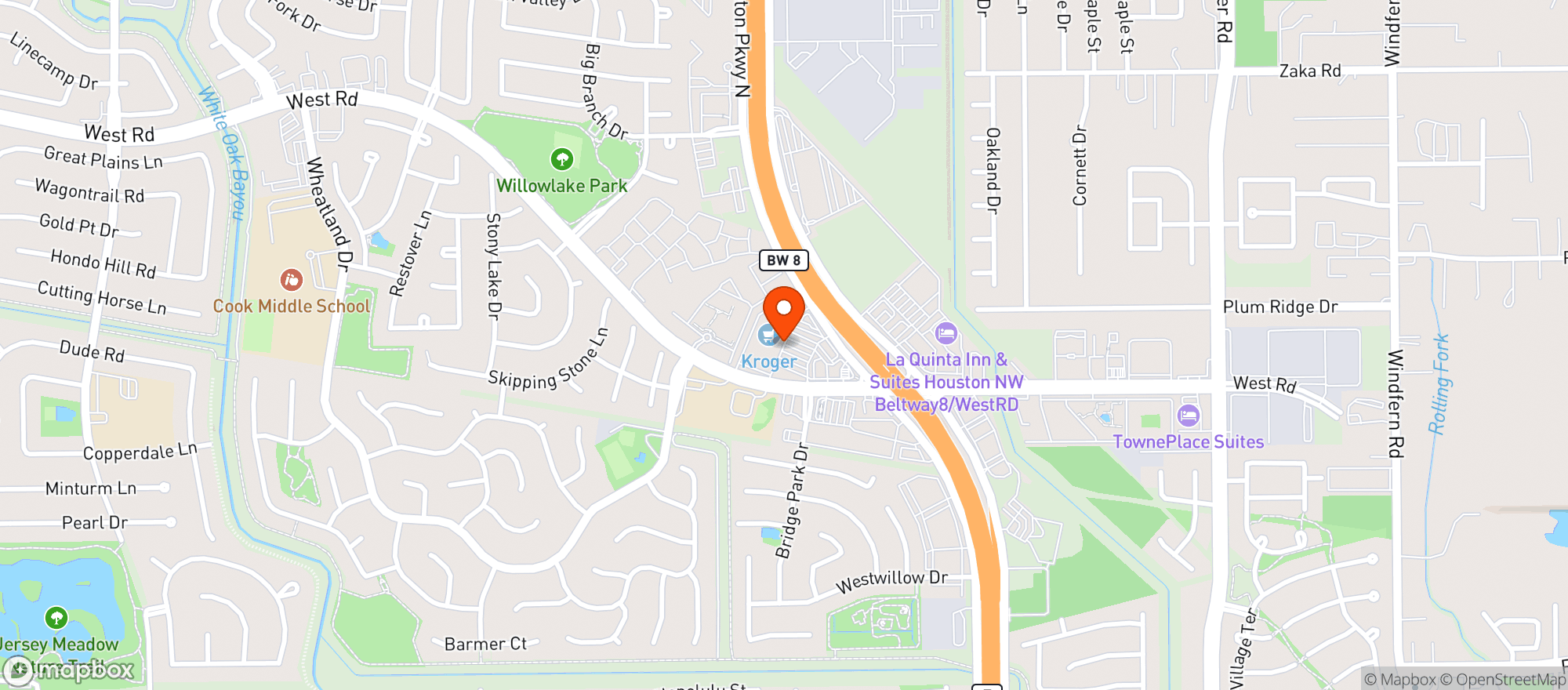 Map showing Houston (034) - 00739 - Beltway 8 West