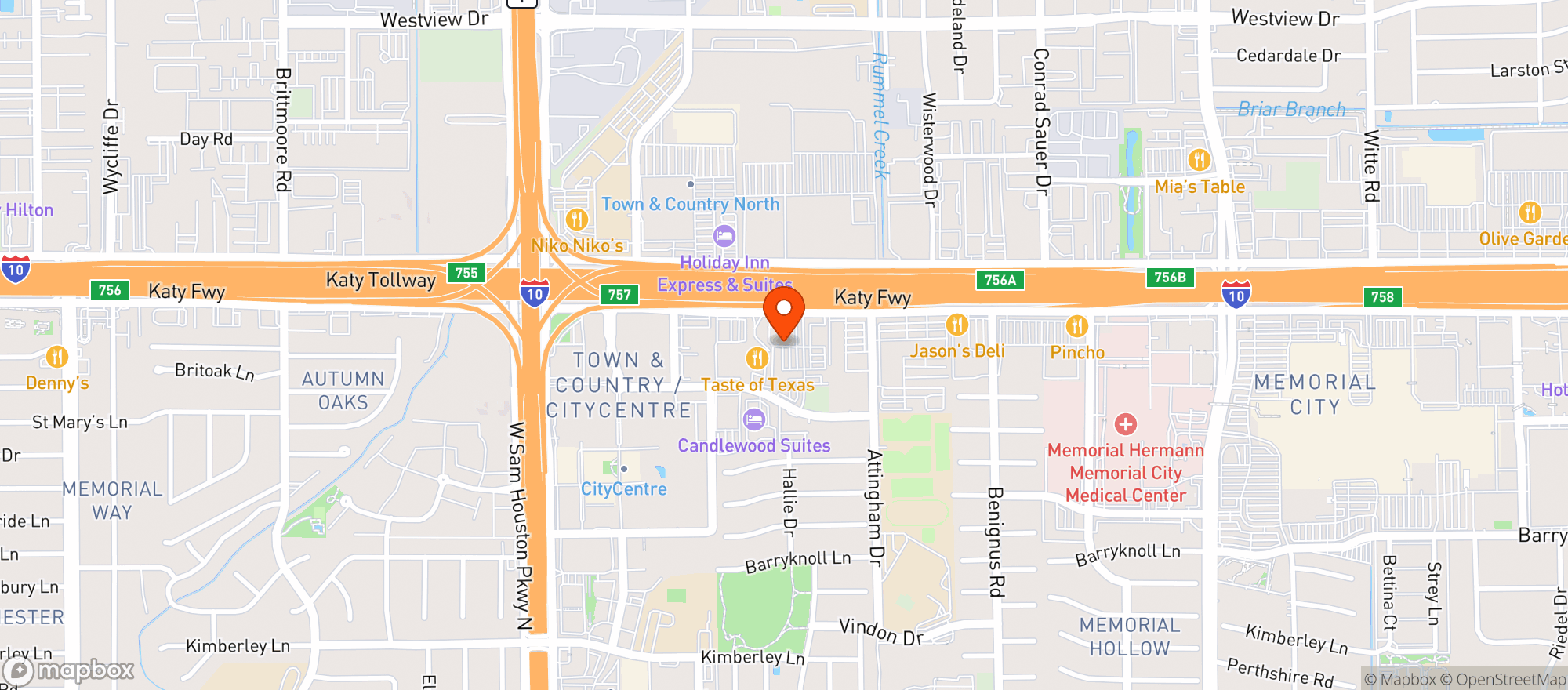 Map showing Pappadeaux Seafood Kitc #537