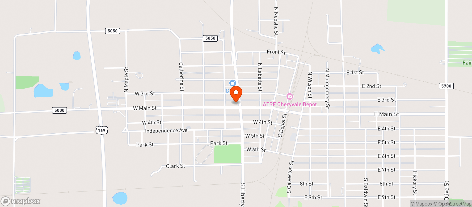 Map showing Food Mart / Snak Atak