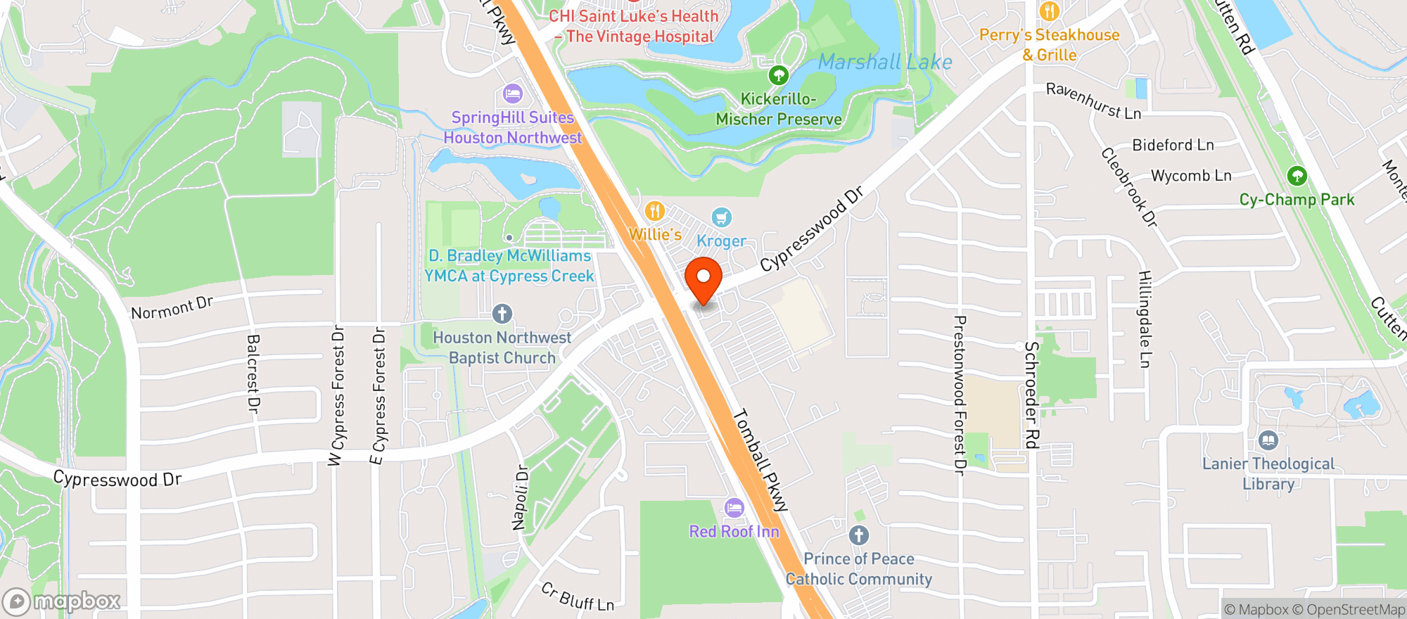 Map showing Bahama Mama - Cypresswoods