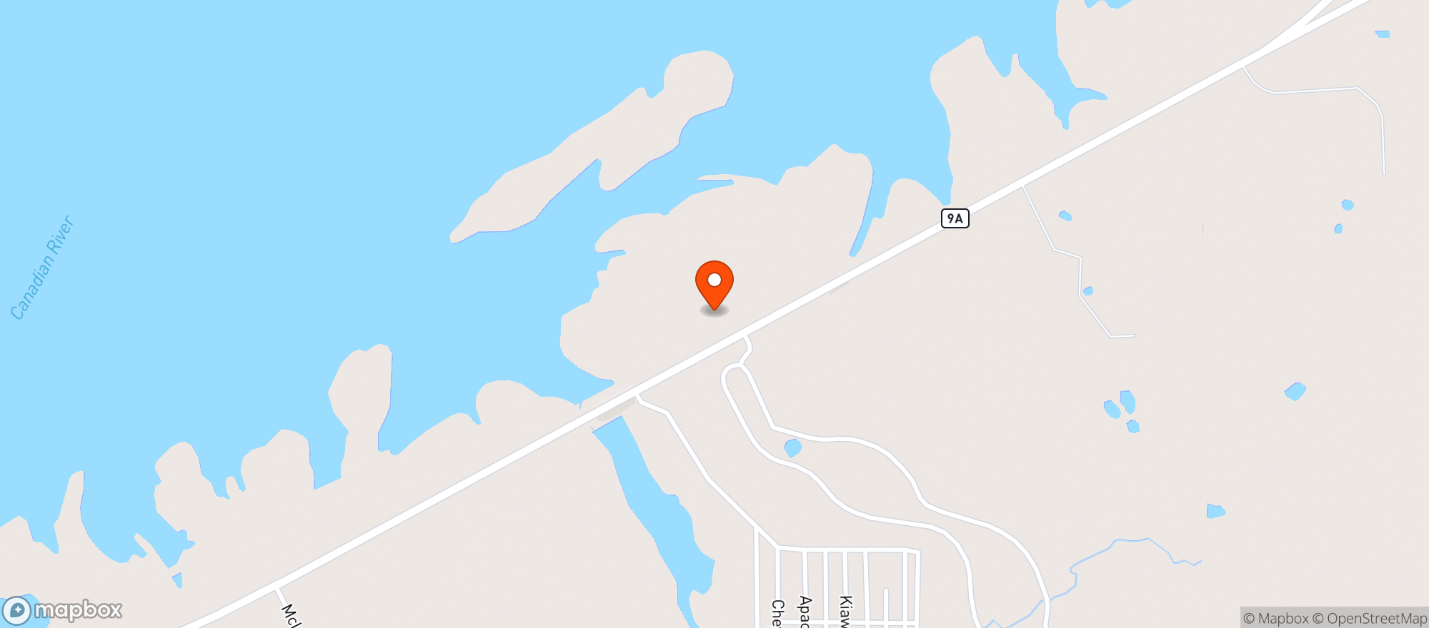 Map showing Sandbar Tavern