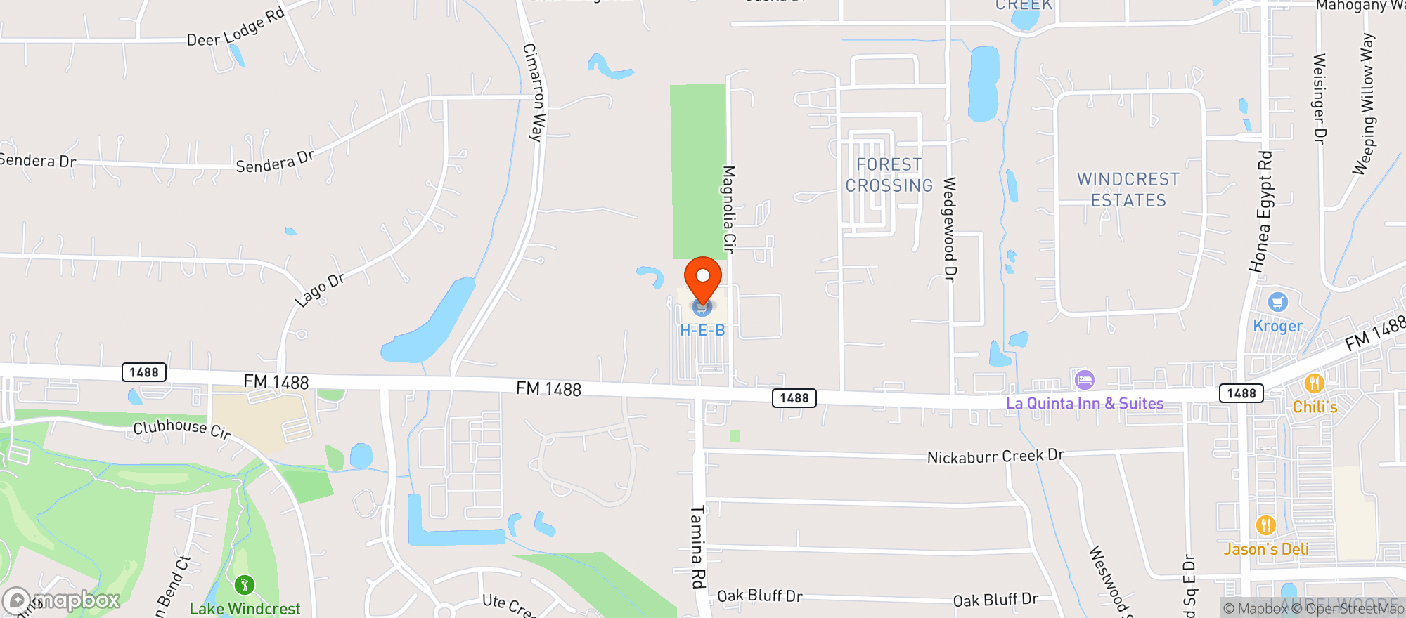 Map showing Heb Food Store