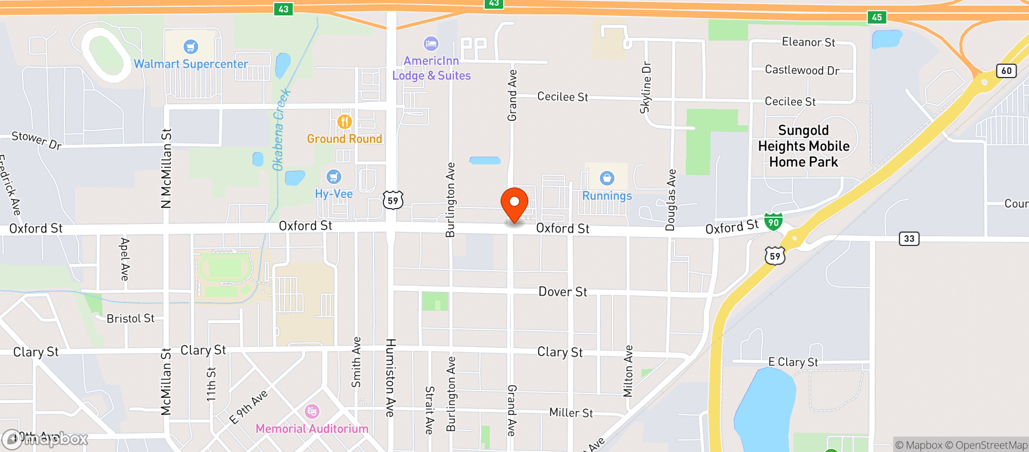 Map showing Kwik Trip #1028